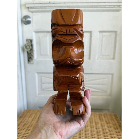 Vintage 60's Milo Wood Hawaii Carved Wood Tiki Sculpture 9" - Picture 5 of 9